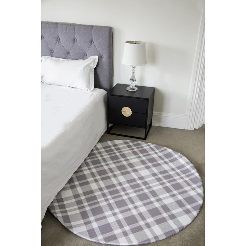 Little Finch Homepark Check Floor Mat - Round image number 11